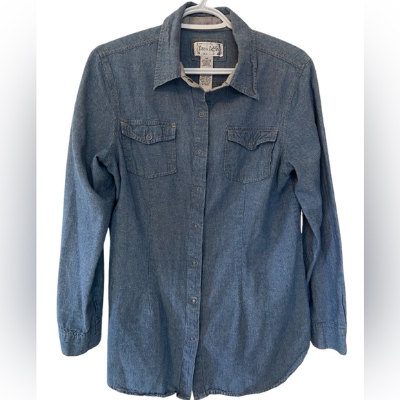 Cottagecore long sleeve Jean Button Down Fall - Picture 1 of 2